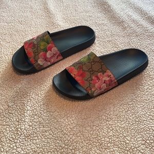 Gucci floral slides